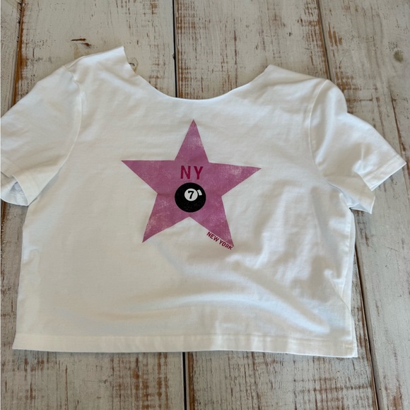 unknown Tops - Graphic Tee with Pink Star and NY Accent Women’s no size tag